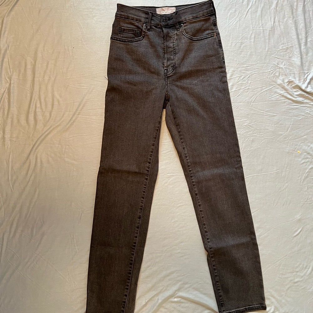 Everlane Grey Jeans Size 25 Regular High Rise Slime Straight